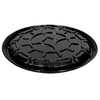 PACTOGO 18" Round Black Plastic Cater Trays with Clear Dome
