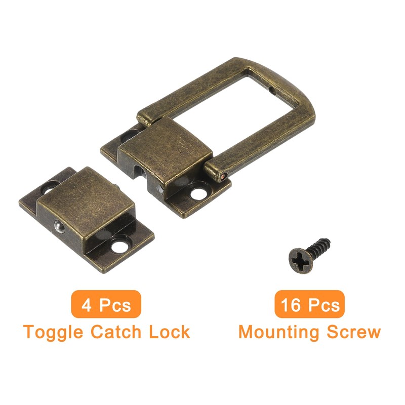 sourcing map 4Pcs Toggle Catch Lock, 1.22" x 0.98" (LxW)
