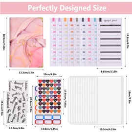 Dokpav 53 Pcs Carpeta De Cuaderno A6, Organizador De Gastos, Sobres De Presupuesto Para Dinero En Efectivo, Carpeta De Presupuesto Con 12 Sobres Transparentes Para Efectivo y Ahorro De Dinero (Azul)