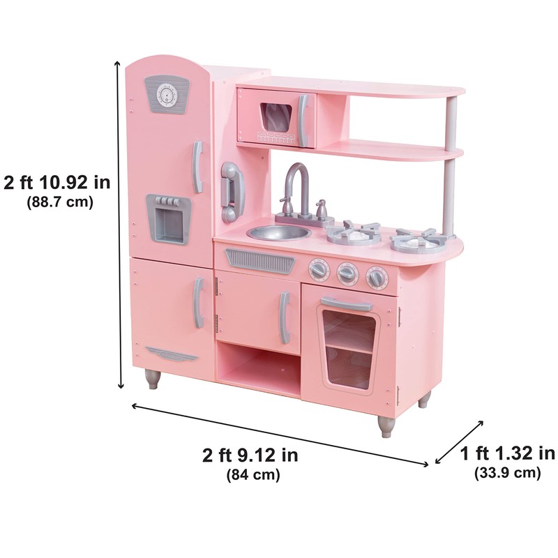 KidKraft Vintage Wooden Play Kitchen with Pretend Ice Maker and