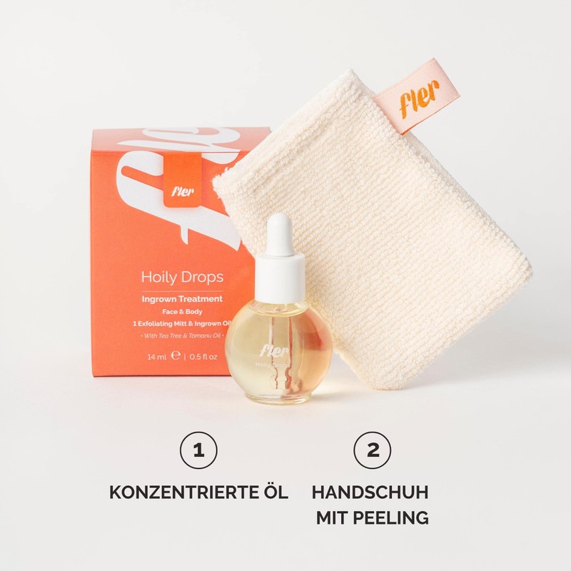 Fler Hoily Drops - Ingrown Hair Oil Treatment, Exfoliating and