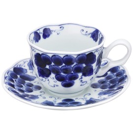Mino Ware 588-47 Coffee Bowl Dish, Dyed Grapes