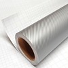 DIYAH 4D Silver Carbon Fiber Vinyl Wrap Sticker with Air
