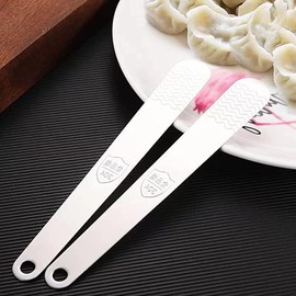 2PCS 304 Stainless Steel Dumpling Filling Spoon Butter Spatulas Ravioli Stuffing Spoons Dumpling Stuffing Spoon Spreading Butter Cream Jam for Dumpling Maker Mould Bun Wonton Making Mold Tool A