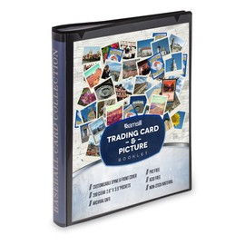 Samsill Trading Card Album, BTS Photo Card Holder,16 Double-Sided Page Protector Sleeves, Customizable Front Cover and Spine, Holds up to 2.6 x 3.5 Inch Cards, Black