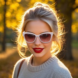 Joopin Cat's Eye Acetate Sunglasses Women's Polarised Fashionable 90s Cat Eye UV400 Protection TR90 Cosplay Chunky Party Glasses for Driving and Travel, Beige (colour gradient brown lenses), Unit size