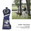 4Pcs 1/3/5/UT Golf Wood Headcovers Cartoon Snow Leopard Pattern PU
