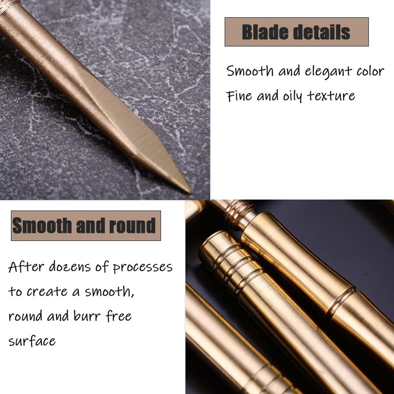 Sdjdhej Brass Bamboo Needle Puerh Tea Knife with Safety Cover