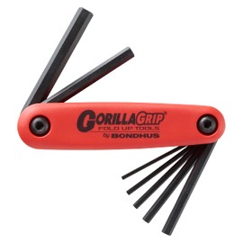 【国内正規品】BONDHUS(ボンダス) 六角レンチ ゴリラグリップ®ナイフ型ツール 黒染め加工 7本組 (2、2.5、3、4、5、6、8mm) HF7M No.12587