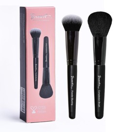 M7 Powder Blush and Buffing Makeup Brushes, Set of 2, Black