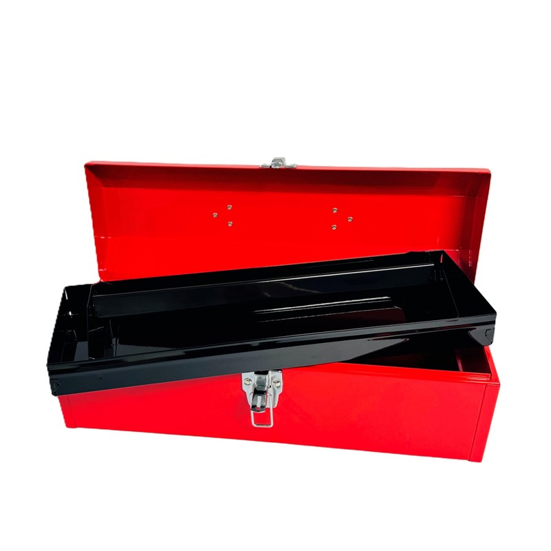 Homak Steel Hip Roof Tool Box, Red, Short, 19 Inches