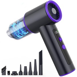 100-Speed Stepless Adjustable Mini Vacuum Cleaner: 16000PA Strong Suction Cordless Hand Held Car Vacuum and Air Duster with Digital Display Keyboard Vac for Sewing Machine Home Office Pet Hair