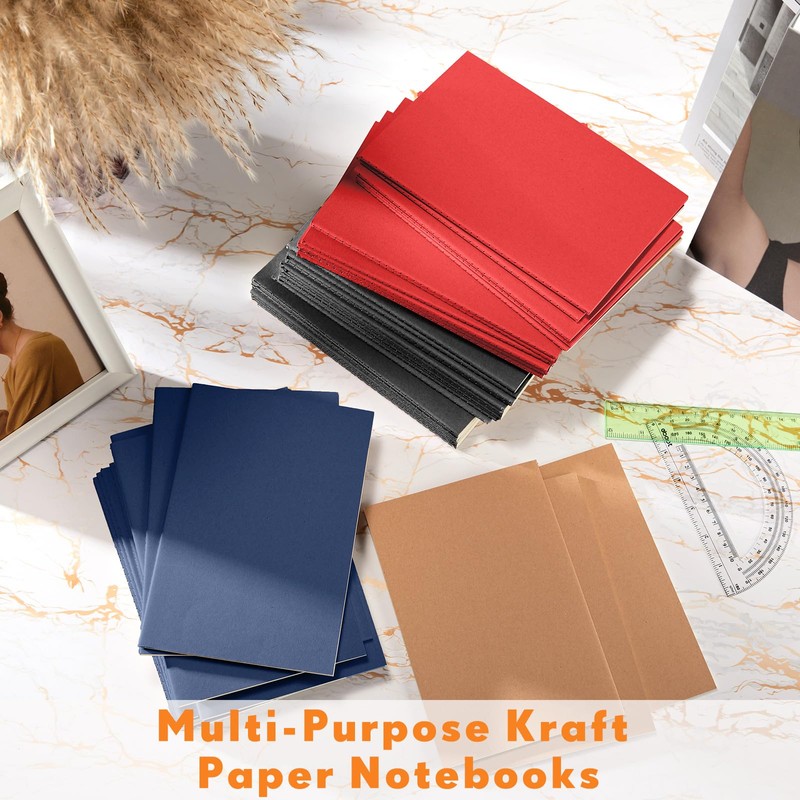 Mimorou 100 Pcs Journals Notebooks Bulk - Kraft Softcover A5