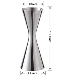 Measuring Cup Graduated Jigger Cup Cocktail Stainless Steel Measuring Cup Bar Supplies Tools Integrated Steel Measuring Cup Silver (30ml/45ml, Silver)