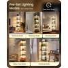 Display Shelf with Light, 5-Tier Shelf Lamp, Corner Floor Lamp