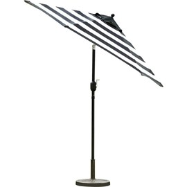 Sunnyglade 7.5' Patio Umbrella Outdoor Table Market Umbrella with Push Button Tilt/Crank, 6 Ribs (Black and White)