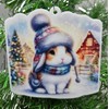 Farm Bunny Winter Themed Ornament