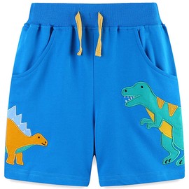 DHASIUE Jungen Sommer Kurze Kleinkind Jungen Stricken Kurze Hose Kind Baumwolle Stickerei Bagger Aktiv Jogger Jahre 116