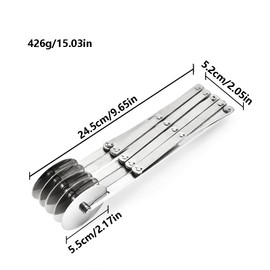 5 Wheel Pastry Cutter, Expandable Telescopic Pizza Slicer Multi-Round Baking Dough Divider Roller for Pizza, Bread and Cakes