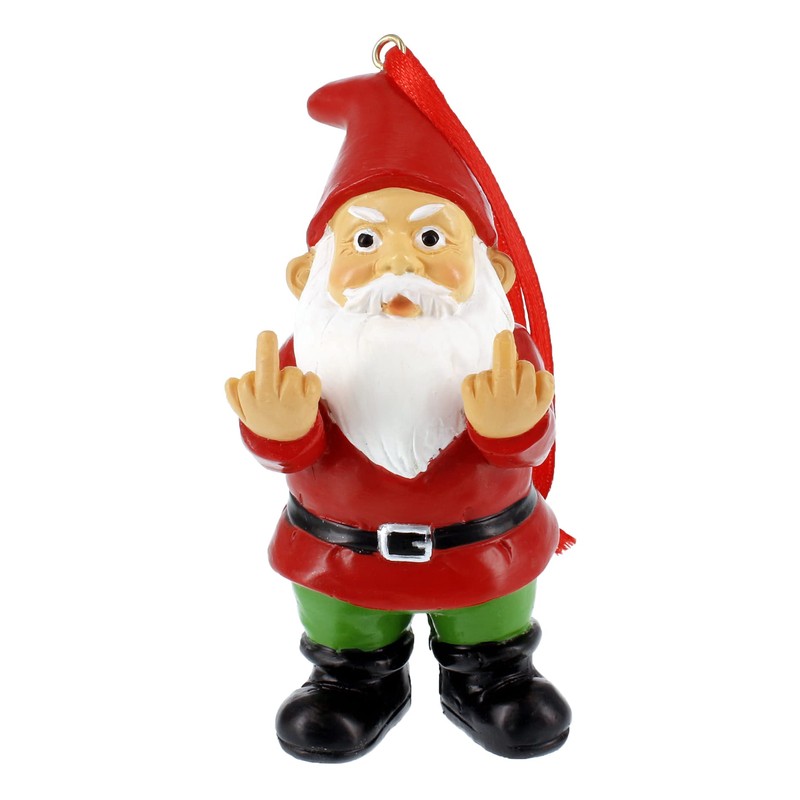Gnometastic Gnaughty & Nice Gnome Ornament Set of 4, Funny