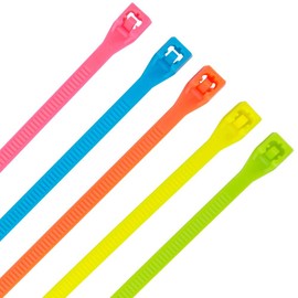 2 Pack GB Gardner Bender 46-308FST 8" Double Lock Cable Ties 75-lb Assorted Fluorescent Colors - 100 per Bag