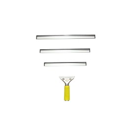 DOCAZOO Telescopic Pole for Cleaning - Window Cleaning Kit, Ceiling Cleaning, Feather Duster, Snow Removal, Window Squeegee, High Reach Indoor & Outdoor Kit - (10" 12" 14" Squeegee Blades)