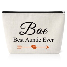 Auntie Makeup Bag Best Auntie Ever Gifts Aunt Gifts from Niece Funny Zipper Pouch for Aunts Christmas Mother's Day Thanksgiving Birthday Presents for Auntie Aunt to Be Travel Cosmetic Bag