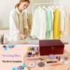 Handheld Sewing Machine, with Elegant Wooden Sewing Box and 153-Piece
