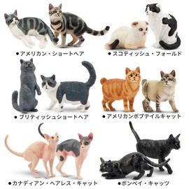 EYSCOTA CAT アニマルフィギュアセット、子供用プラスチック動物