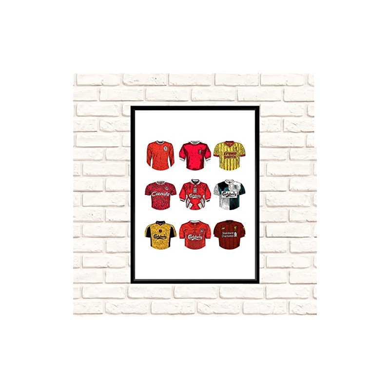 Liverpool FC Print - Classic Football Kits (A4 Print)