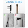 Flat Plug 1Ft Short Extension Cord, 90-Degree Plug Low Profile
