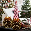 Zhitaoxun Pinecone Candles Flameless,Pine Cone Flameless Flickering Candles, Battery Operated