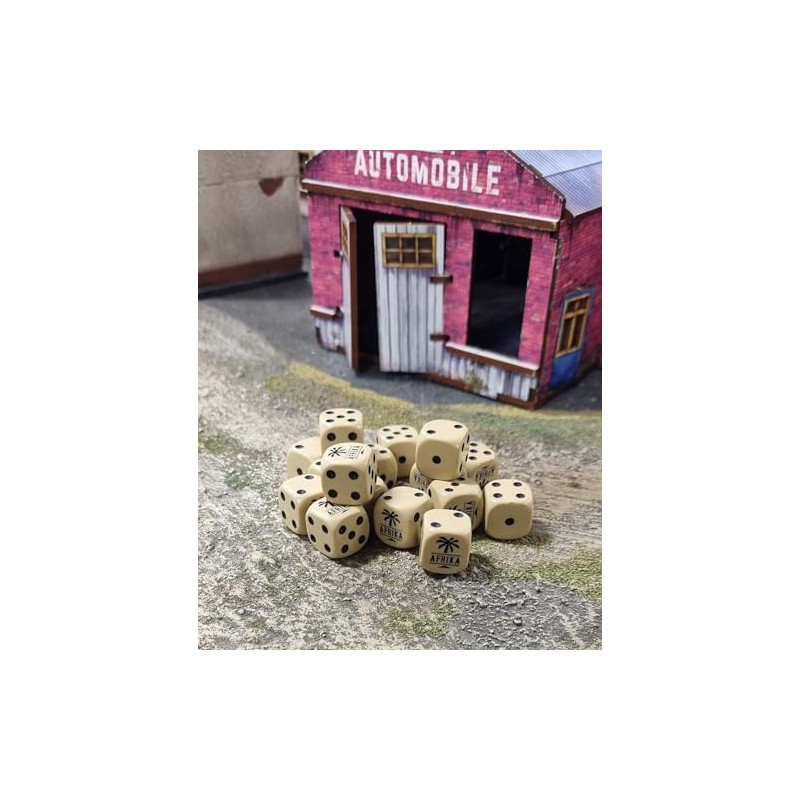 Afrika Korps D6 Dice (16) Set Bolt Action by Warlord