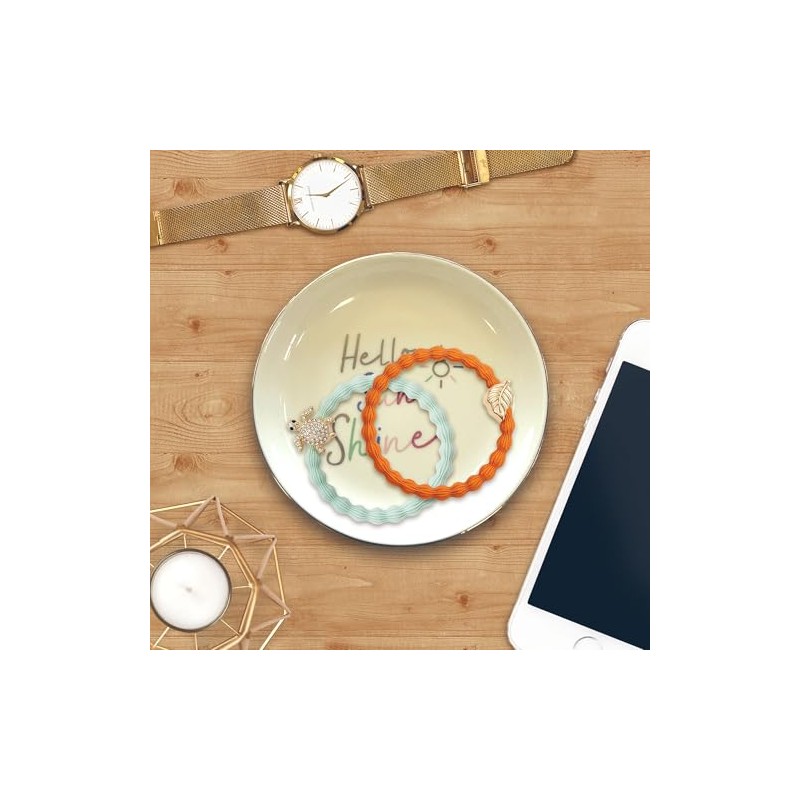Round Hello Sunshine Ceramic Trinket Tray Dish Decorative Gift for