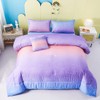 URBONUR Girls Comforter Set Twin 6PCS Gradient Purple Orange Glitter