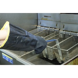 Oil Shield, RAW 100% Neoprene Glove, 18" High temperature, Black (Small)