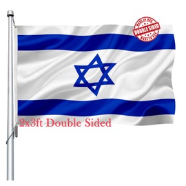 Israel Israeli Flag 2x3 Outdoor Double Sided- Heavy Duty Israeli National Country Flags of Israel with 2 Brass Grommets 4 Rows Stitched