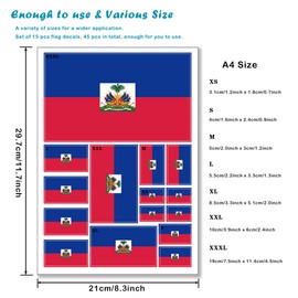QQSD Haiti Flag Sticker Haitian Decal in Multiple Sizes, 3 Pack, 11.7 x 8.3 Inches