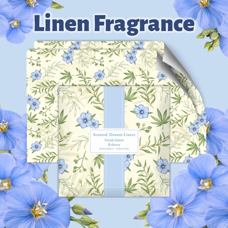 SCENTORINI Linen Scented Drawer Liners, Scent Paper Liners for Wardrobe,