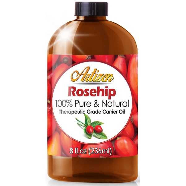 Artizen 8oz Rosehip Oil (100% PURE & NATURAL) - Cold Pressed & Harvested From Fresh Roses Bushes & Rose Seed - Rose Hip Oil is Perfect for Your Skin, Face, Nails, Hands