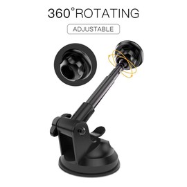 Yesido magnet phone holder retractable car holder,universal dashboard suction cup magnetic car phone holder mount for all smartphones (4-7inch) black