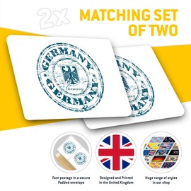 Rectangle Stickers (Set of 2) 10cm - Germany German Travel Stamp Laptop Tablet Luggage Scrapbook #4620