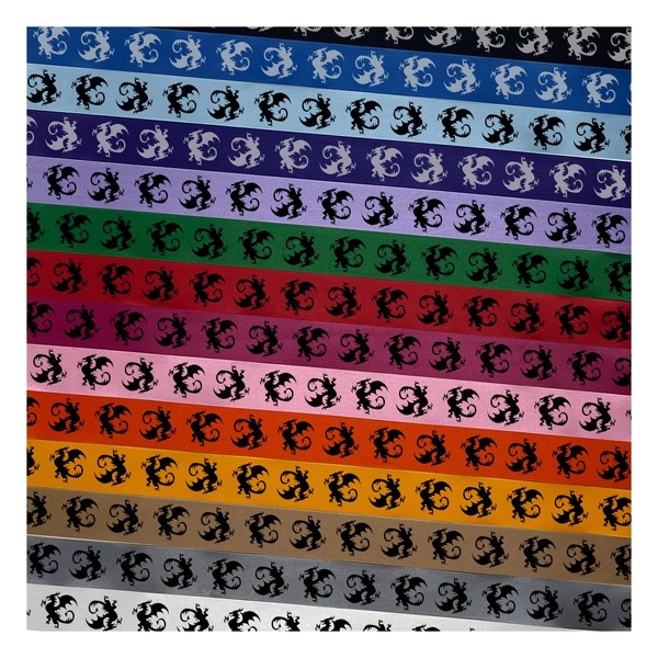 Wyvern Dragon Fantasy Silhouette Satin Ribbon for Bows Gift Wrapping