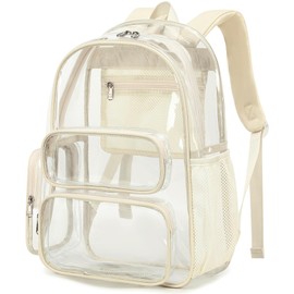 BTOOP Clear Backpack Heavy Duty Transparent Bag 17" See Through Bookbag for Women Men Adults Work Festival Sports Travel