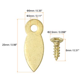 Sourcing Map 100Pcs Picture Frame Backing Hardware Clips with Screws - Gold Iron Picture Hanger