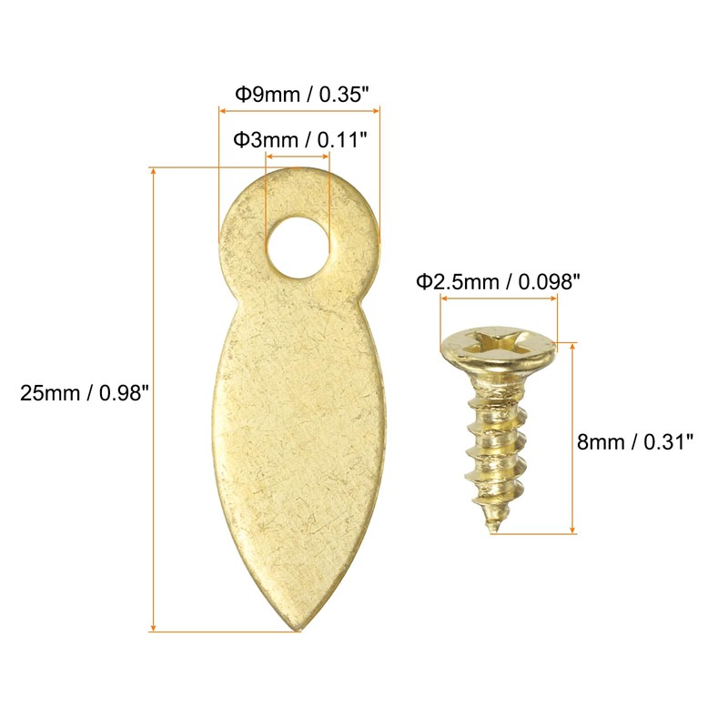 Sourcing Map 100Pcs Picture Frame Backing Hardware Clips with Screws