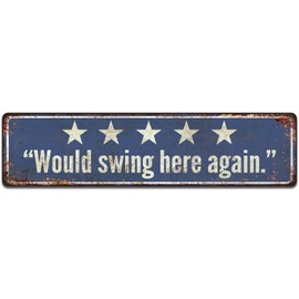 Vintage Metal Sign Funny Street Tin Signs for Home Toilet Bathroom Garden Camp Kitchen Porch Game Room Garage RV Decor 16x4 Inch (Porch Swing)