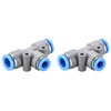 sourcing map Push to Connect Fittings T Type Tee Tube