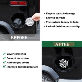 Gas Fuel Tank Cap Cover Compatible with Hummer H2 2003-2009 Accessories, Fuel Door Gas Cap Trim, 1Pcs (Silver)