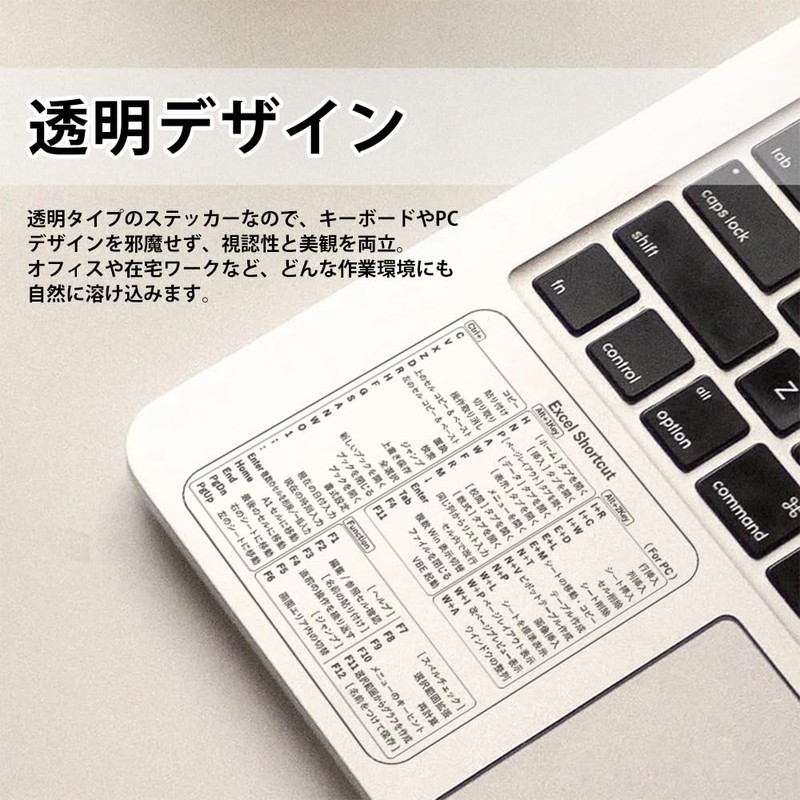 CYBRIDGE EXCEL Short Cut Key Sticker PVC Transparent Sticker Excel